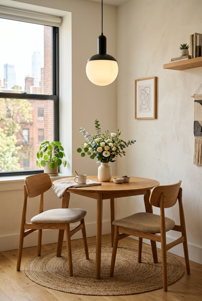 Compact Round Dining Table for Efficient Flow
