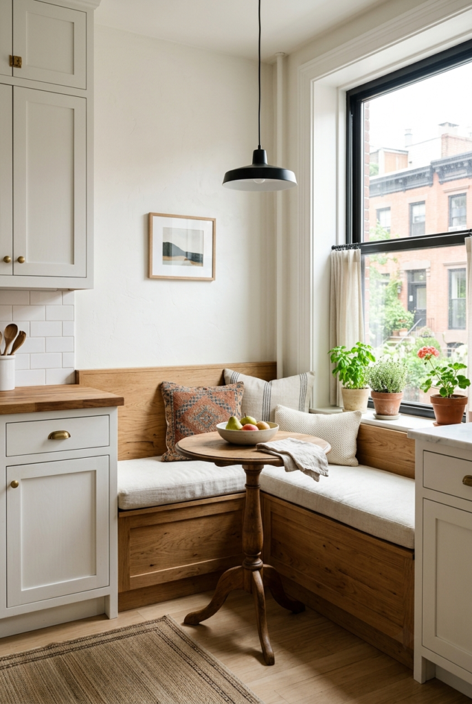 Built In Nook Bench for Maximized Corner Seating