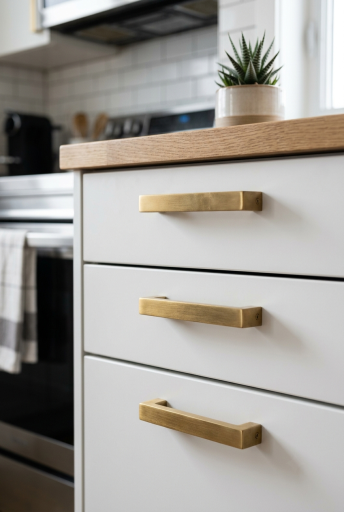 Metallic Hardware Upgrades for Rental Kitchens