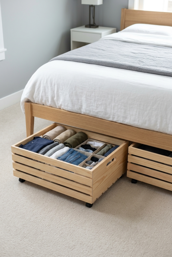 Under Bed Hidden Storage Units for Seasonal Items